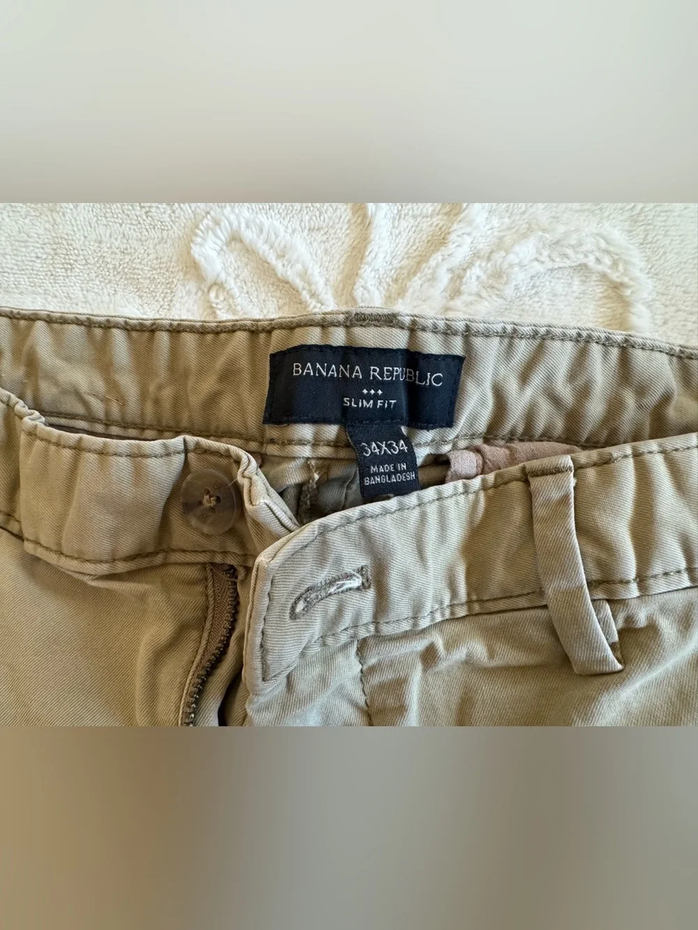 Banana Republic -Tan khaki Chino Pants 34x34 slim fit